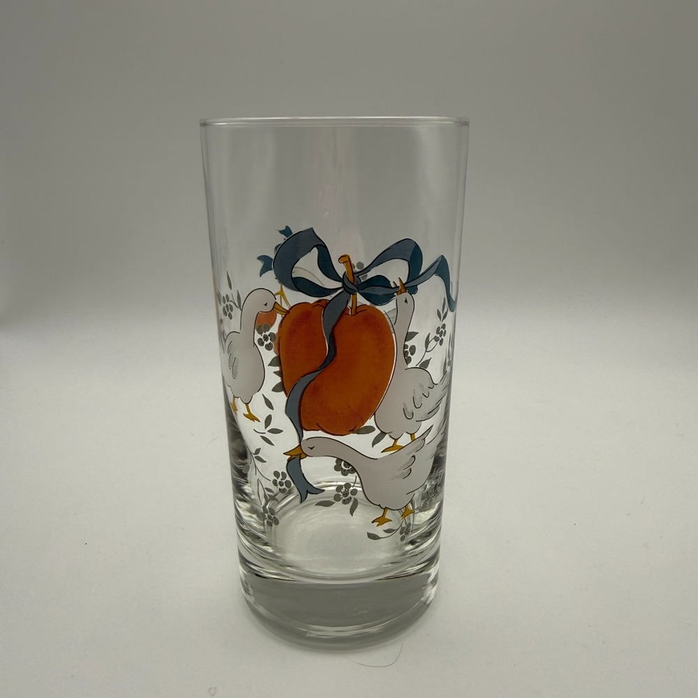 Vintage International China Marmalade Country Goose 12 oz Glass Highball 4 Avail